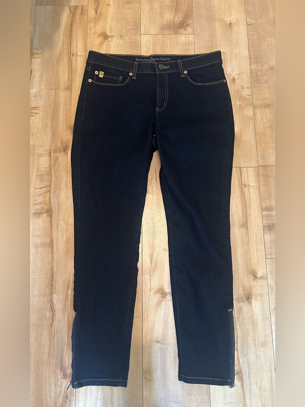 ✨Second/Layer Women's Black Skinny Jeans with Ankle Zips